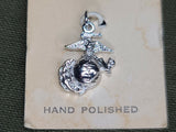 Marine Corps Sweetheart Charm on Card USMC EGA