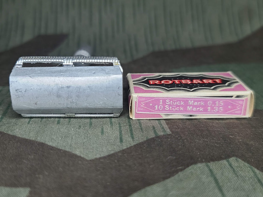 German Aluminum Safety Razor with Rotbart Razor Blades
