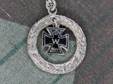 WWI German Sweetheart Iron Cross and Wreath Necklace