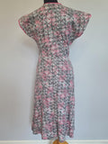 Pink and Gray Zipper Front Dress <br> (B-36.5" W-28" H-35")
