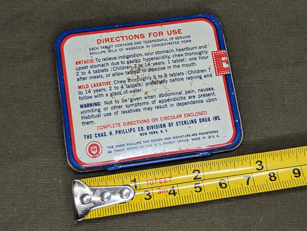 Phillips Milk of Magnesia Tin with Contents