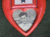 In Service Flag Heart Pin with Photo