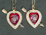 Marines Rhinestone Heart Necklace