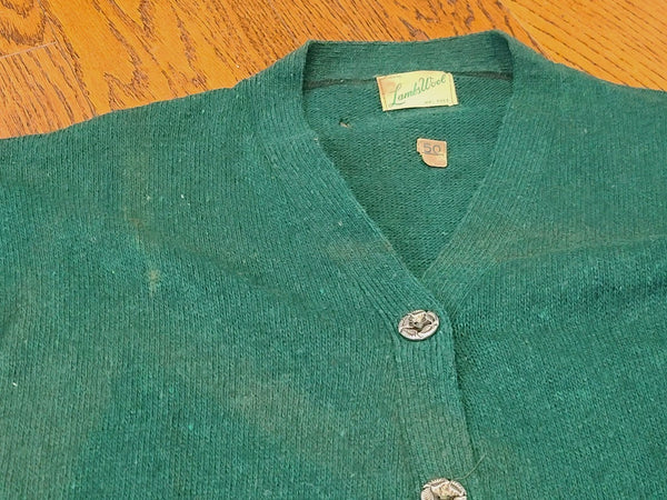Green Wool Sweater Size 50 (AS-IS) <br> (44"-46" Chest)