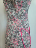 Pink and Gray Zipper Front Dress <br> (B-36.5" W-28" H-35")