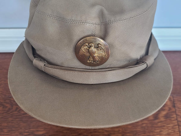 WAAC Khaki Hobby Hat Size 22 with Walking Eagle Emblem