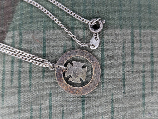 WWI Iron Cross and Wreath Necklace