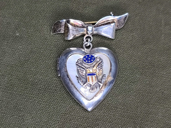Army Sweetheart Locket Pin Sterling