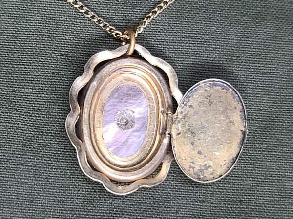 US Army Eagle Mother-of-Pearl Sweetheart Locket Necklace