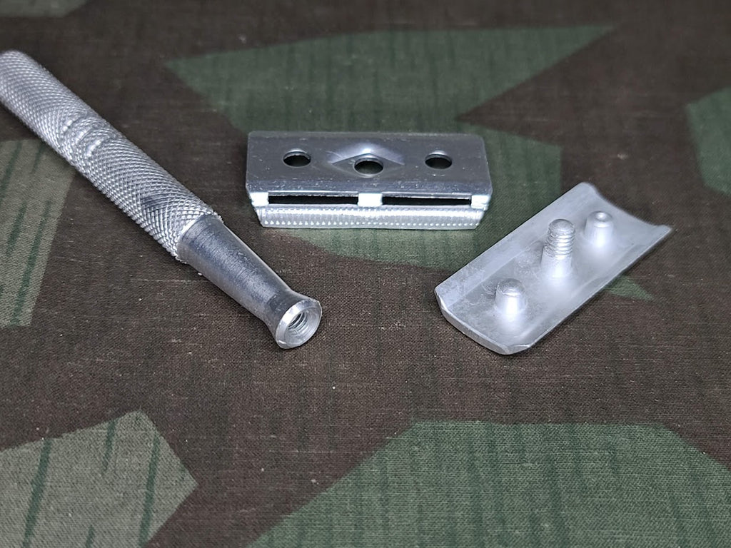 German Aluminum Safety Razor with Rotbart Razor Blades