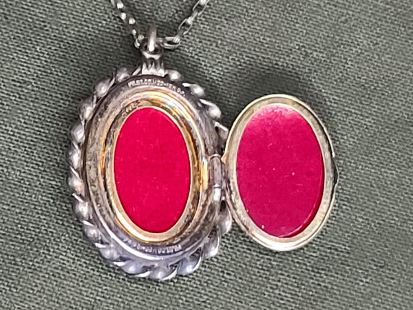 Army Air Corps Black Locket Necklace