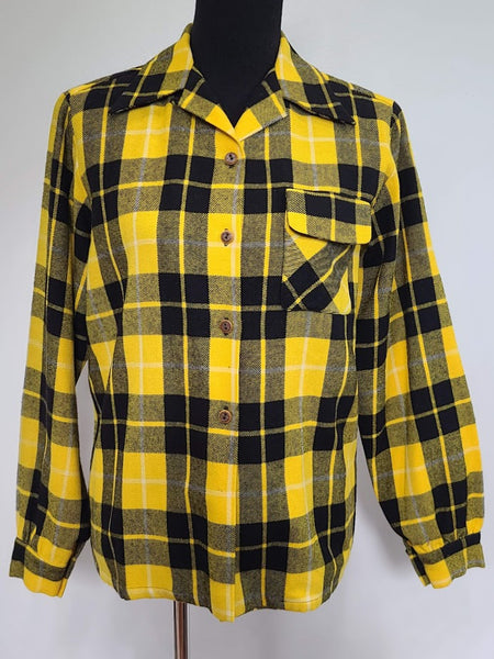 Yellow Plaid Wool Jacket <br> (41" Chest)