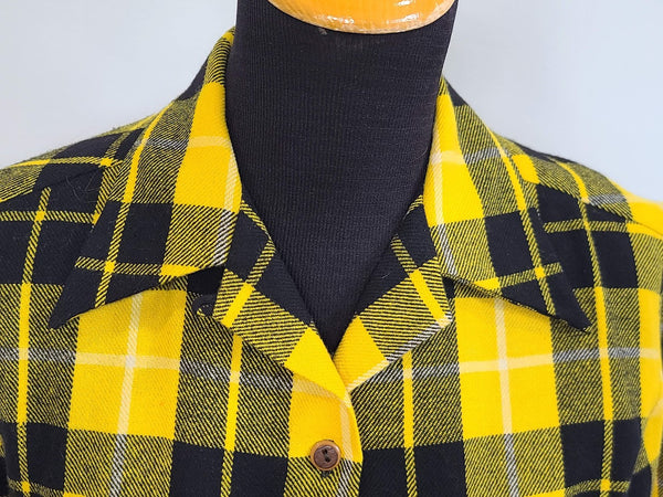 Yellow Plaid Wool Jacket <br> (41" Chest)