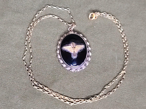 Army Air Corps Black Locket Necklace
