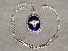 Army Air Corps Black Locket Necklace