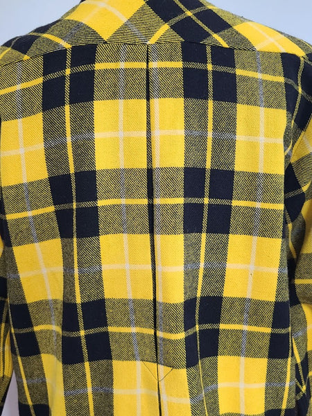 Yellow Plaid Wool Jacket <br> (41" Chest)