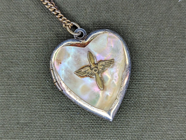 Army Air Corps Heart Locket Necklace