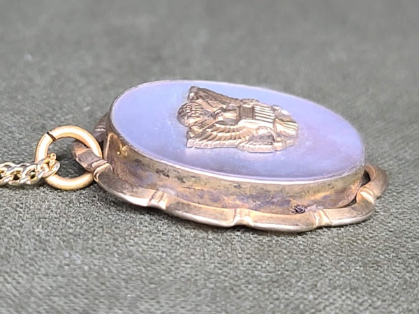 US Army Eagle Mother-of-Pearl Sweetheart Locket Necklace