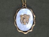 US Army Eagle Mother-of-Pearl Sweetheart Locket Necklace