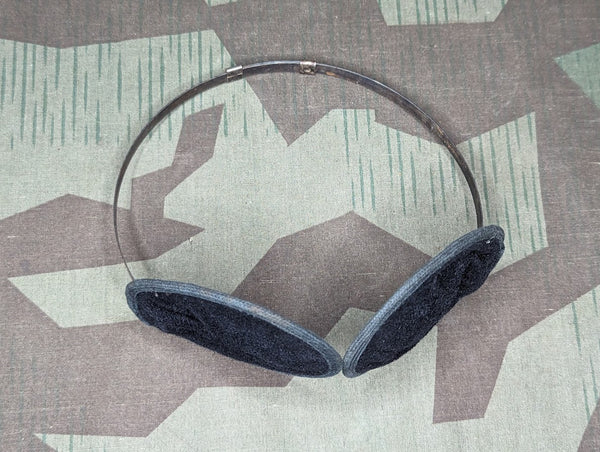 Original German Folding Earmuffs Green Cloth