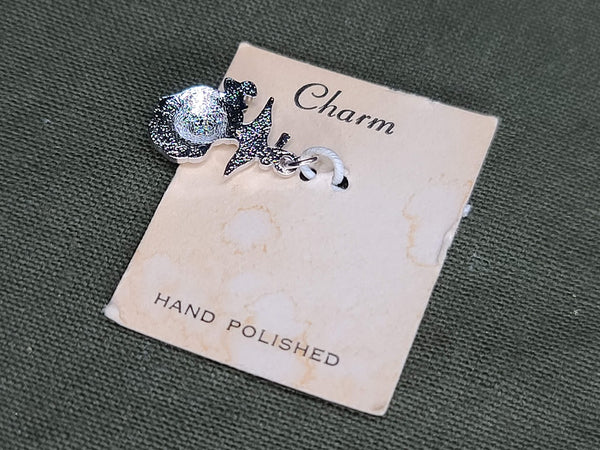Marine Corps Sweetheart Charm on Card USMC EGA