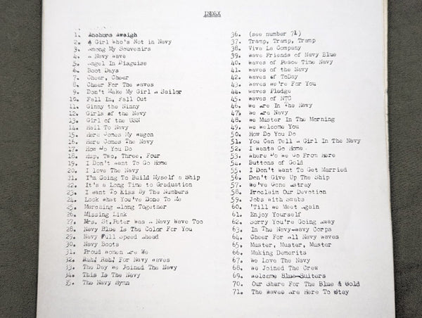 Waves Recruit Training Song Book