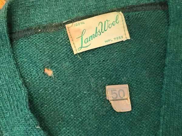 Green Wool Sweater Size 50 <br> (44"-46" Chest)