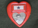 In Service Flag Heart Pin with Photo