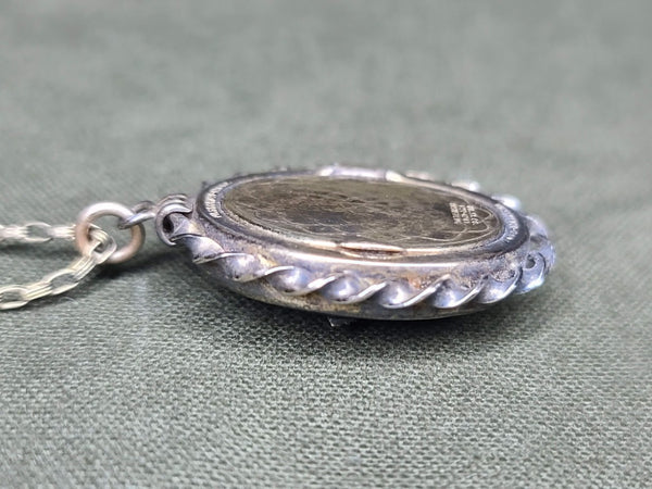 Army Air Corps Black Locket Necklace