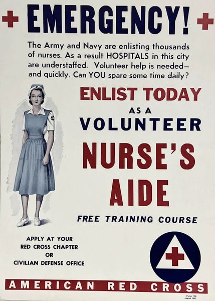 Red Cross Nurse Aide Apron, Blouse and Hat <br> (28" waist)