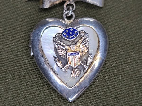 Army Sweetheart Locket Pin Sterling