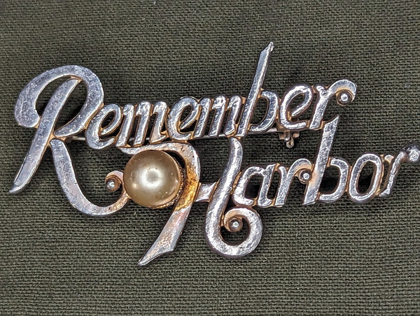 Remember Pearl Harbor Pin Faux Pearl