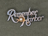 Remember Pearl Harbor Pin Faux Pearl