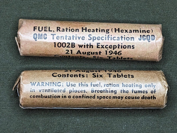 Post-WWII US Army Hexamine Ration Heating Tablets 1946