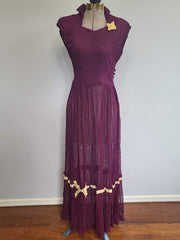 German Purple Lace Dress <br> (B-34" W-25" H-full)