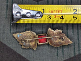 German Leaf Pin with Red Center