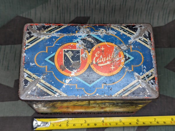 Eduscho Coffee Tin Worn Ship Graphics