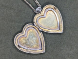 US Navy Etched Heart Locket Necklace Sterling