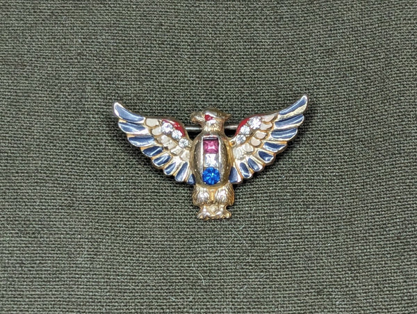 Coro Patriotic Rhinestone Eagle Pin
