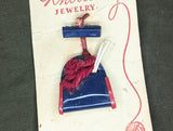 Knitting Novelty Pin on Card