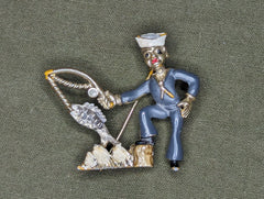 US Navy Sailor Fishing Pin