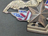 Patriotic Eagle and American Flags Pin