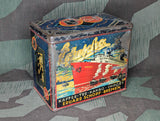 Eduscho Coffee Tin Worn Ship Graphics