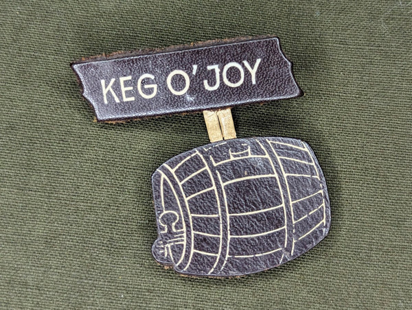 Keg O' Joy Novelty Leather Pin