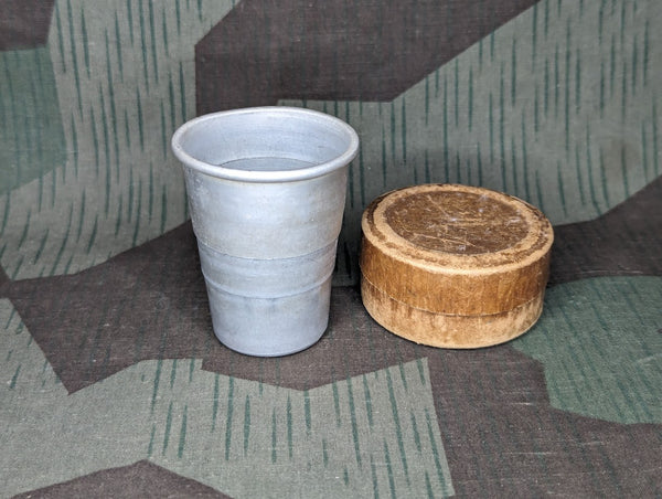 Collapsible Aluminum Shot Glass in Paper Container