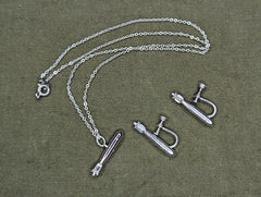 Torpedo Sweetheart Earrings and Necklace Set