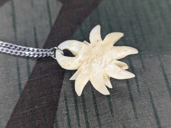 Edelweiss Carved Bone Necklace