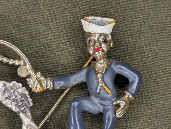 US Navy Sailor Fishing Pin