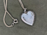 US Navy Etched Heart Locket Necklace Sterling