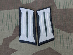Original WWII German Early Bottle Green Back Enlisted Infantry Collar Litzen